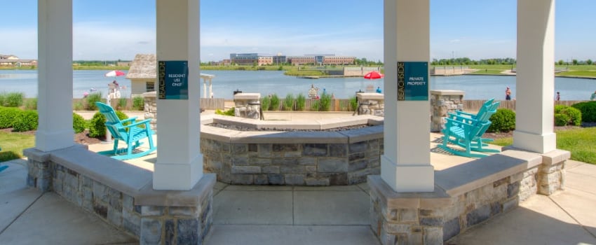 Patio area at Fishers apartment